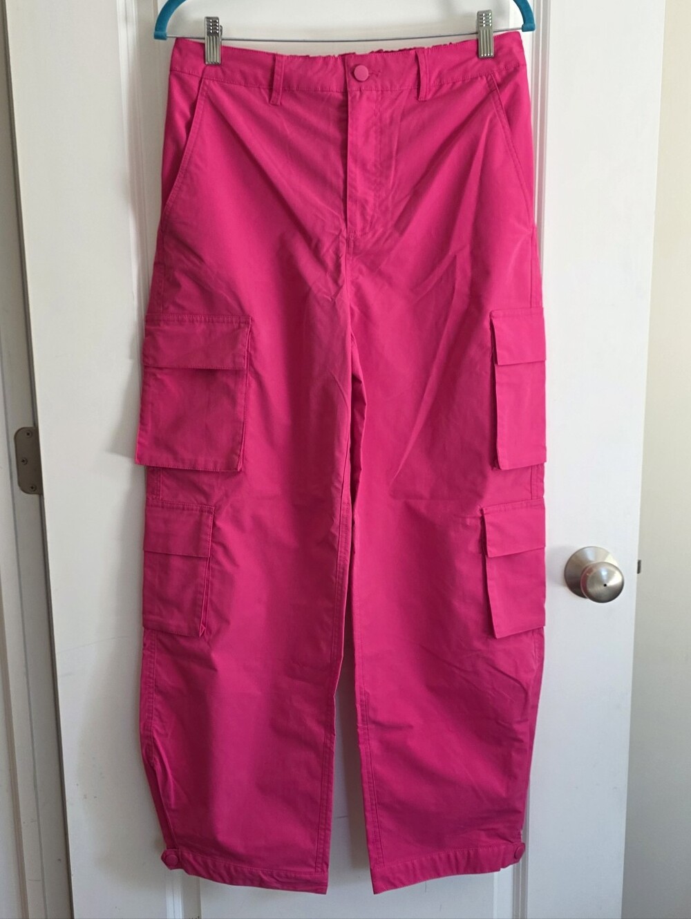 Love Tree Boho Cargo Pants in Bright Pink NWT